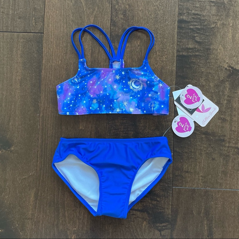 Girls Glitter Beach 2 piece swimsuit